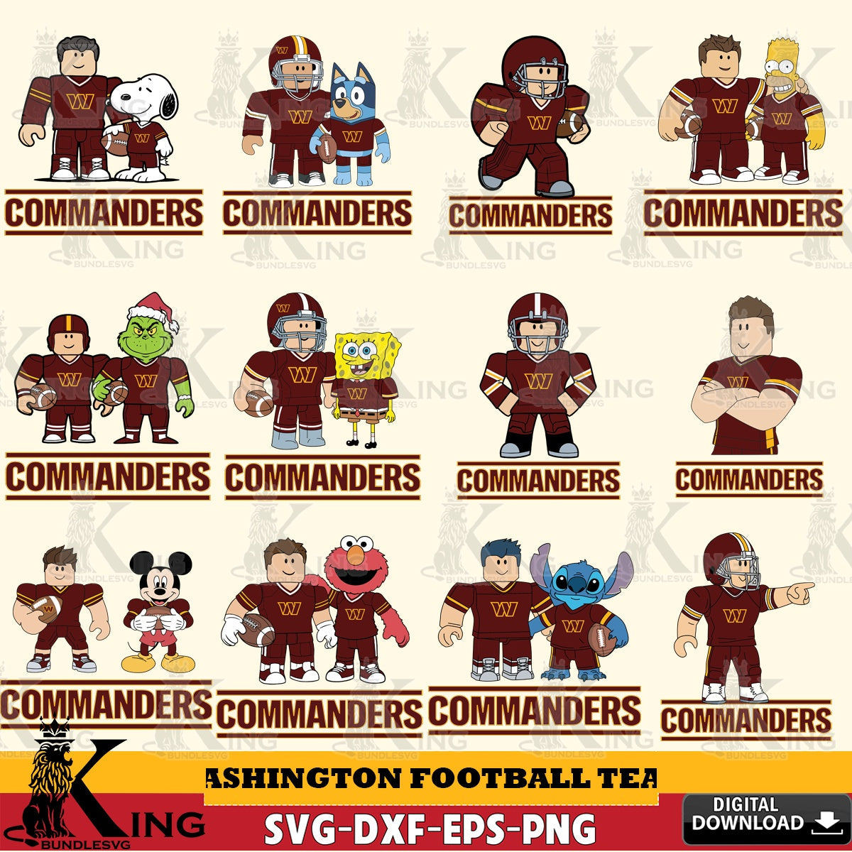 Washington Football Team Roblox With Friends football NFL Bundle SVG file , Cricut, NFL  File cut , Digital Download , PDF File