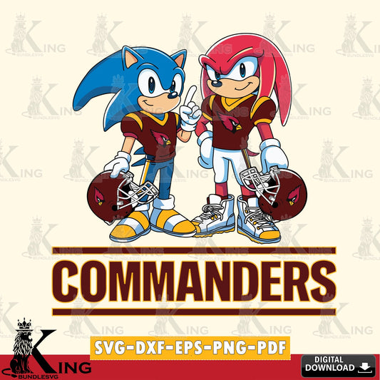 Detailed illustration of Washington Football Team Sonic and Knuckles football, versatile clip art for stickers, decals, and mugs