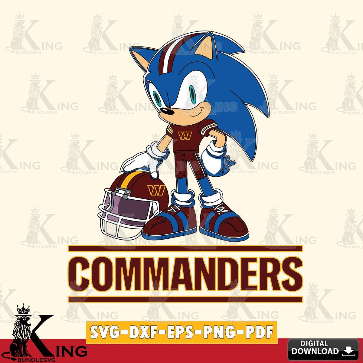 Washington Football Team Sonic Player Football SVG file, Vector , Digital Download , PDF File , Instant Download