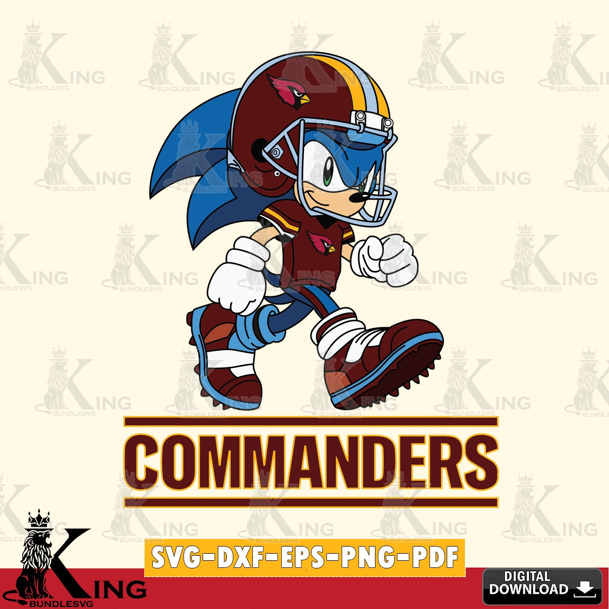 Washington Football Team Sonic Ready Football SVG file, Vector , Digital Download , PDF File , Instant Download