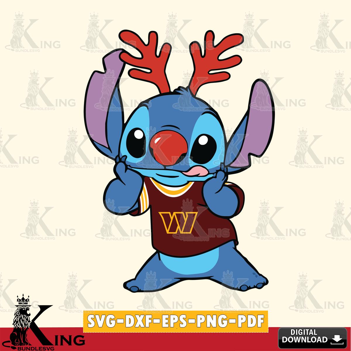Washington Football Team Stitch Reindeer SVG, NFL for Cricut, Silhouette, Digital Download , file cut