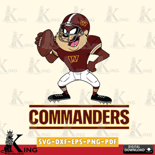 Washington Football Team Taz Football Player Cut file  , Digital Download , Instant Download, Looney Tunes svg, Football svg