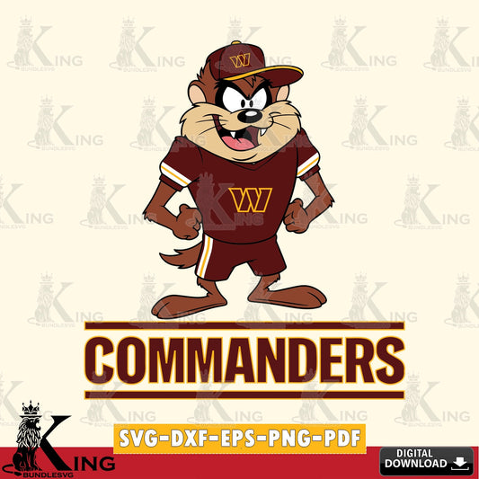 Washington Football Team Taz Standing Pose Cut file  , Digital Download , Instant Download, Looney Tunes svg, Football svg