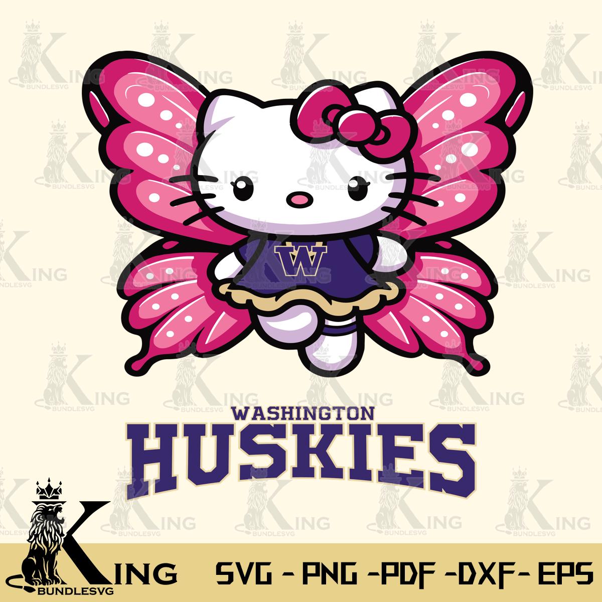 Washington Huskies Hello Kitty Dreamscape Svg Eps Dxf Png File, Digital Download