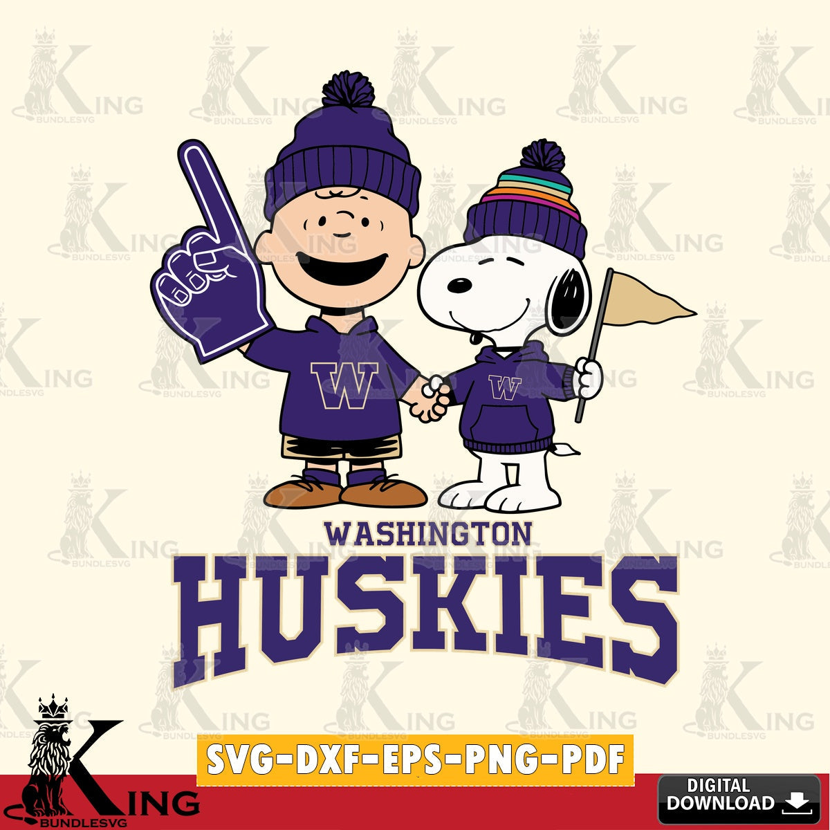 Washington Huskies Peanuts Fan Gear SVG, Cricut, Cut file  , Digital Download , Instant Download, Peanuts svg, NCAA svg, Football svg, Sport svg