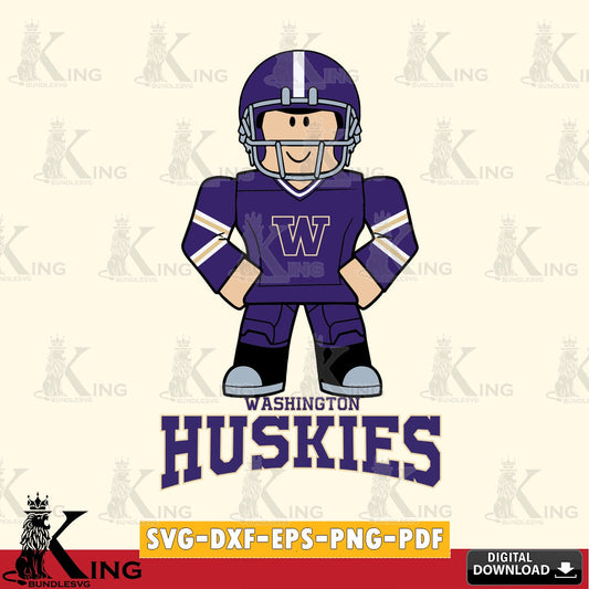Washington Huskies Roblox Cool Football SVG file , NCAA Cricut,  File cut , Digital Download , PDF File