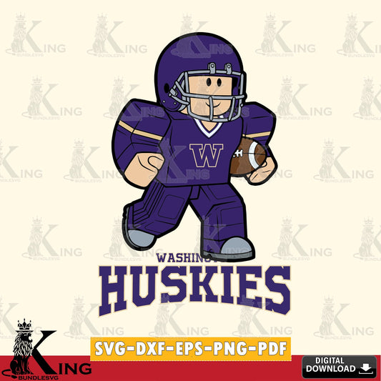 Washington Huskies Roblox Player Rugby SVG file , NCAA Cricut,  File cut , Digital Download , PDF File