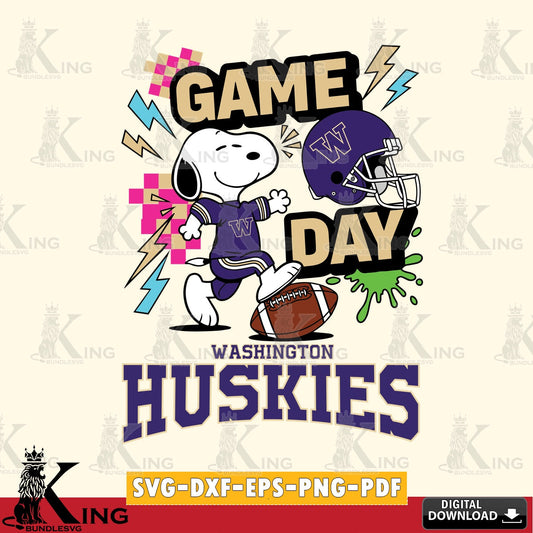 Washington Huskies Snoopy Game day SVG, Cricut, Cut file  , Digital Download , Instant Download, Peanuts svg, NCAA svg, Football svg, Sport svg