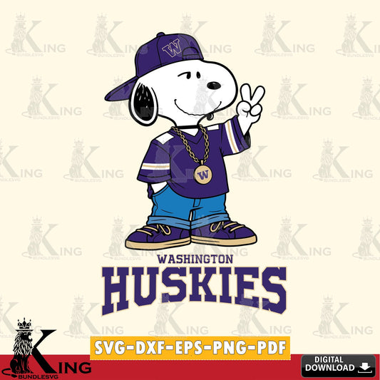 Washington Huskies Snoopy Say hi SVG, Cricut, Cut file  , Digital Download , Instant Download, Peanuts svg, NCAA svg, Football svg, Sport svg