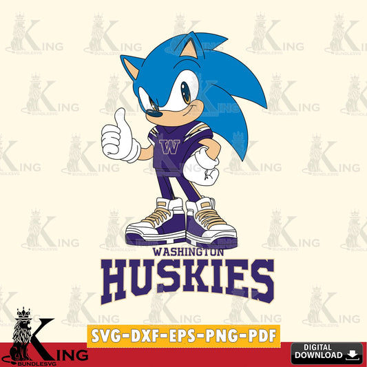 Stylish representation of Washington Huskies Sonic Like Football, crafting file for iron-on transfer and vinyl decals