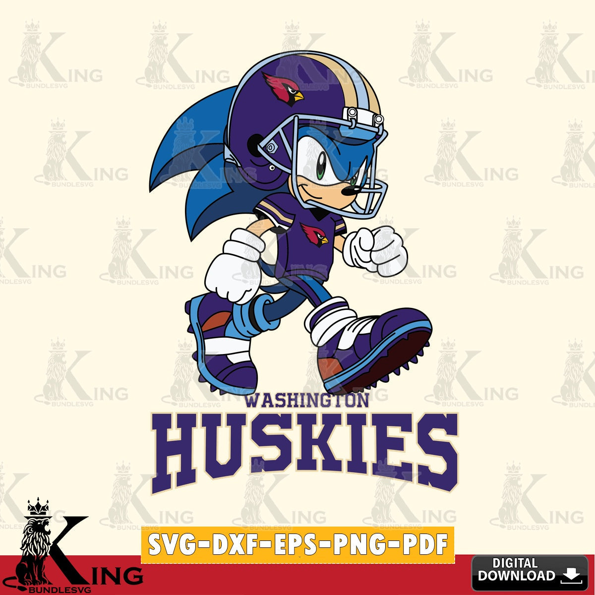 Washington Huskies Sonic Ready Football SVG file, Vector , Digital Download , PDF File , Instant Download