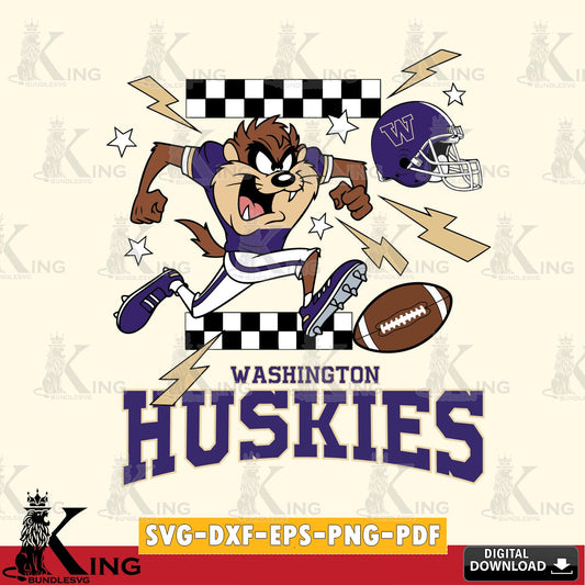 Washington Huskies Taz Football Lightning SVG file, Cut file  , Digital Download , Instant Download, Taz svg, NCAA svg