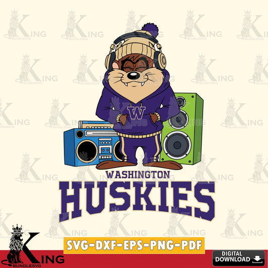 Washington Huskies Taz Hip Hop SVG file, Cut file  , Digital Download , Instant Download, Taz svg, NCAA svg