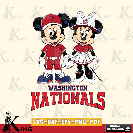 Washington Nationals Mickey Minnie Baseball SVG File, MLB for Cricut, Silhouette, Digital Download , file cut