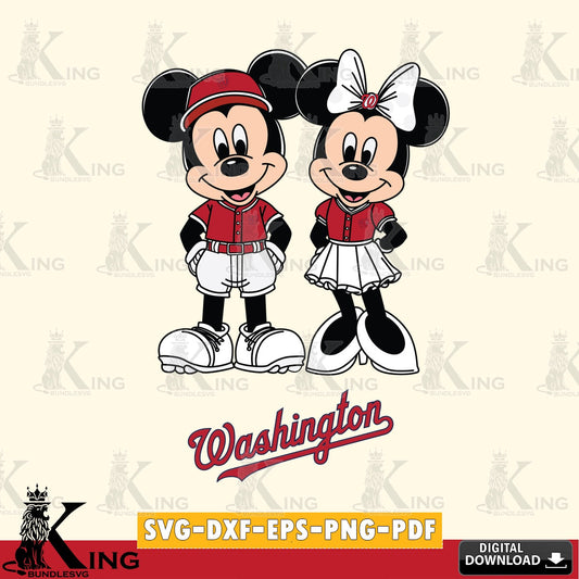 Washington Nationals Mickey Minnie Mouse Baseball SVG file , For Cricut,  File cut , Digital Download , PDF File, Cut Files