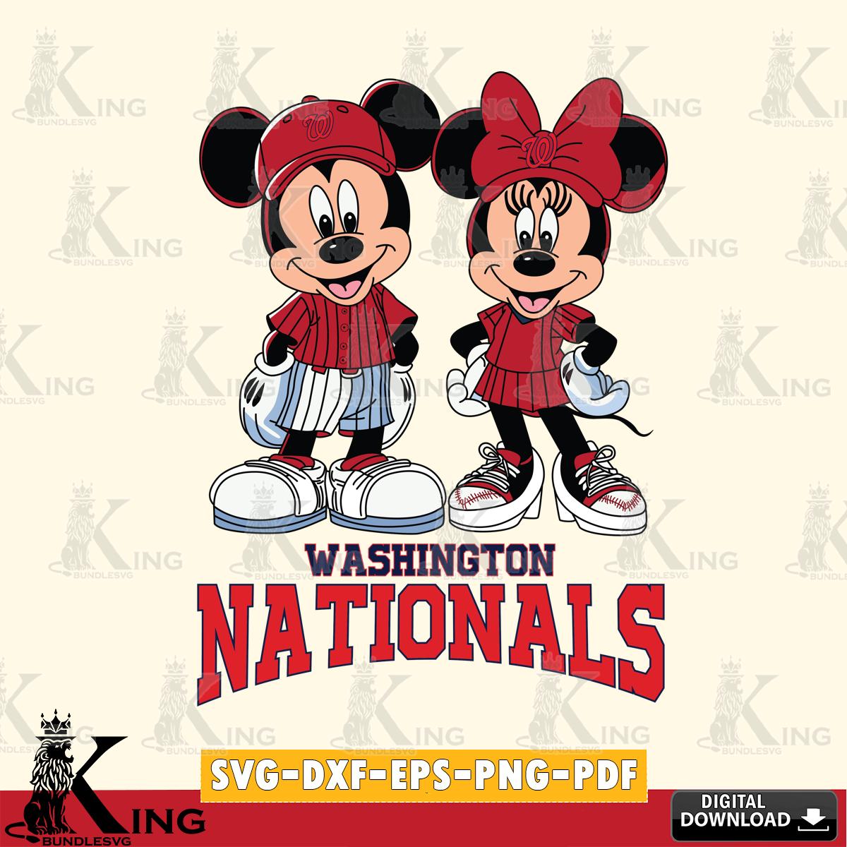 Washington Nationals Mickey Minnie Mouse Fan SVG File, MLB for Cricut, Silhouette, Digital Download , file cut
