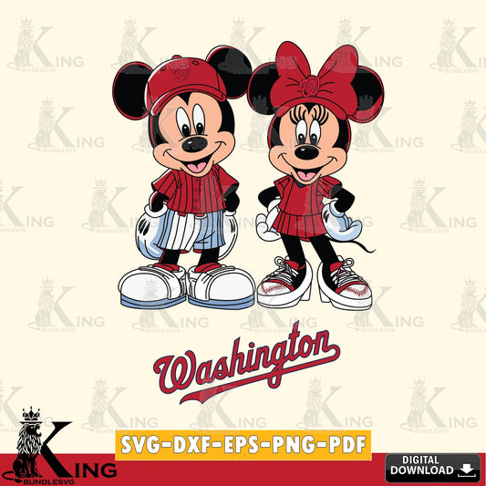 Washington Nationals Mickey Minnie Mouse Fan SVG file , For Cricut,  File cut , Digital Download , PDF File, Cut Files