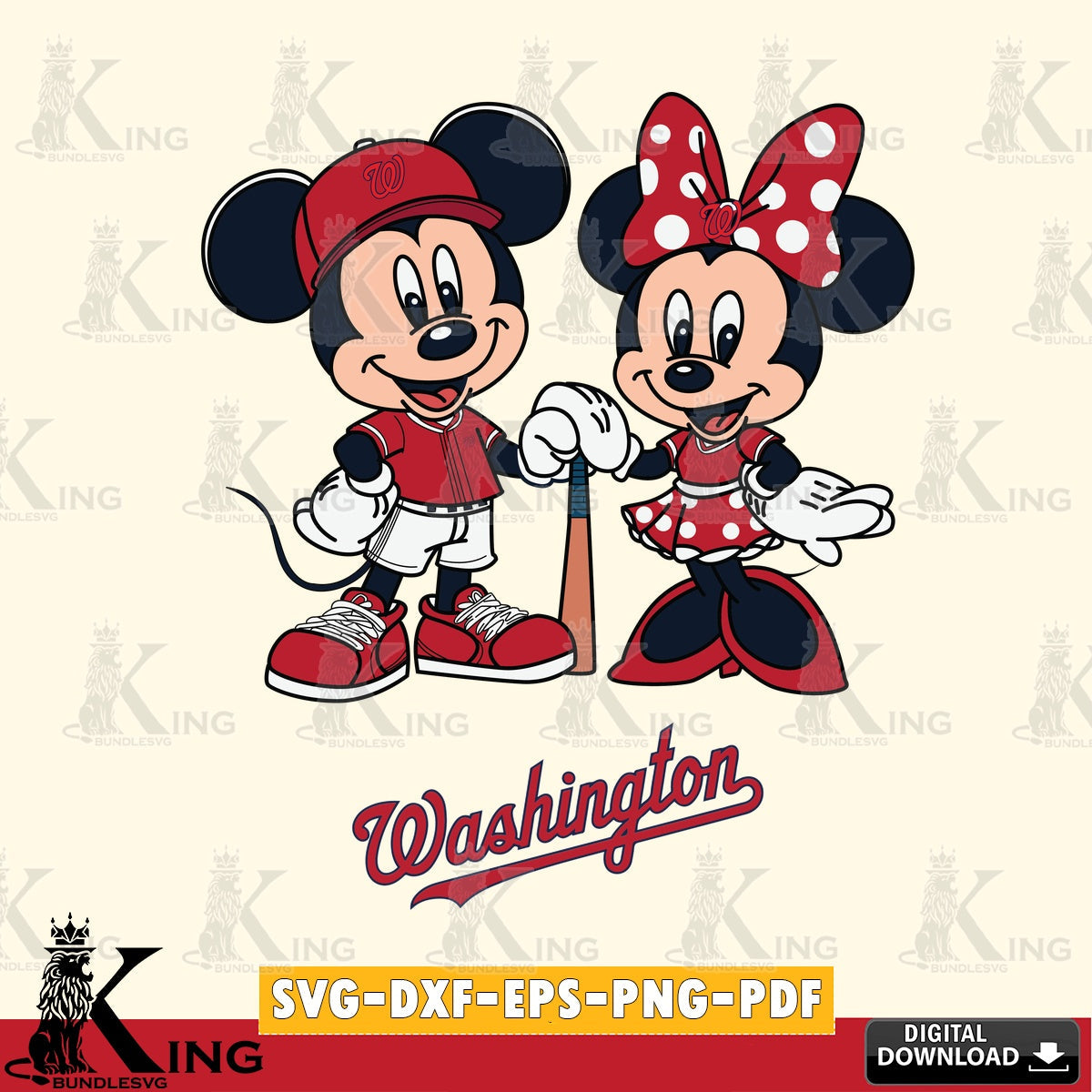 Washington Nationals Mickey Minnie Mouse Sport SVG file , For Cricut,  File cut , Digital Download , PDF File, Cut Files