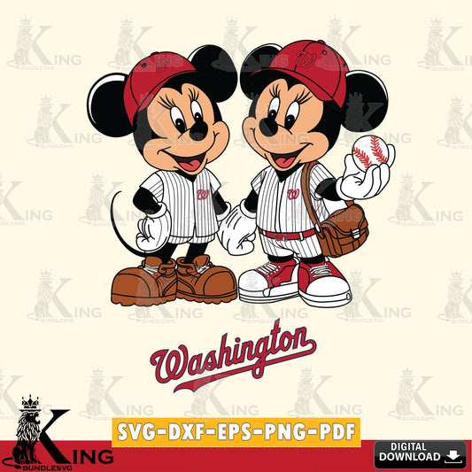 Washington Nationals Mickey Minnie Mouse couple SVG file , For Cricut,  File cut , Digital Download , PDF File, Cut Files