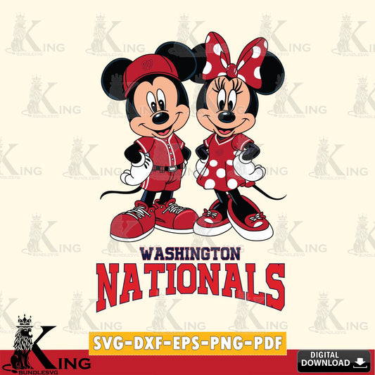 Washington Nationals Mickey Minnie Mouse couple sport SVG File, MLB for Cricut, Silhouette, Digital Download , file cut