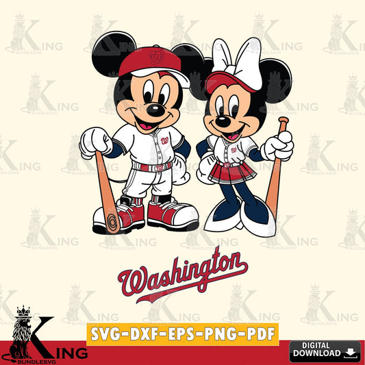 Washington Nationals Mickey Minnie Mouse player SVG file , For Cricut,  File cut , Digital Download , PDF File, Cut Files