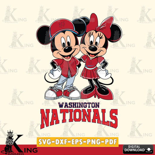 Washington Nationals Mickey Minnie Mouse smile SVG File, MLB for Cricut, Silhouette, Digital Download , file cut