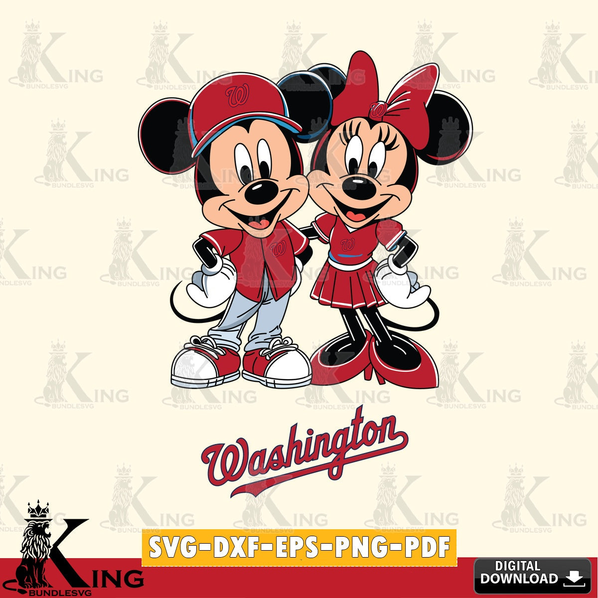Washington Nationals Mickey Minnie Mouse smile SVG file , For Cricut,  File cut , Digital Download , PDF File, Cut Files