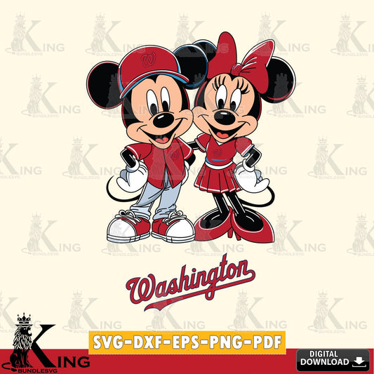 Washington Nationals Mickey Minnie Mouse smile SVG file , For Cricut,  File cut , Digital Download , PDF File, Cut Files