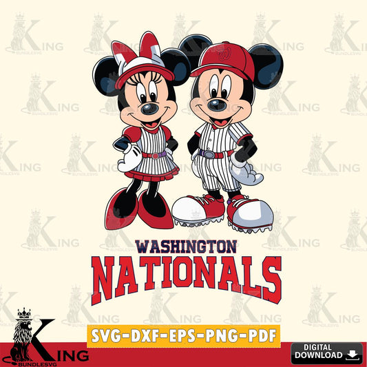 Washington Nationals Mickey Minnie Sport SVG File, MLB for Cricut, Silhouette, Digital Download , file cut