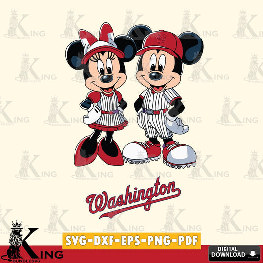 Washington Nationals Mickey Minnie Sport SVG file , For Cricut,  File cut , Digital Download , PDF File, Cut Files