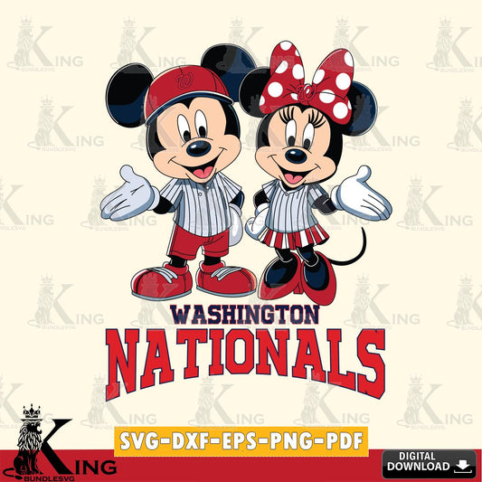 Washington Nationals Mickey Minnie couple SVG File, MLB for Cricut, Silhouette, Digital Download , file cut