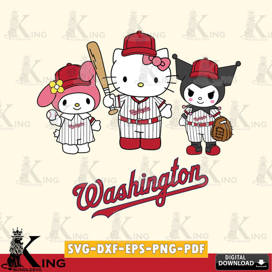 All-in-one bundle of Washington Nationals Squad kitty kuromi melody digital file for silhouette cameo and cricut projects