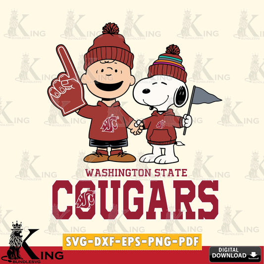 Washington State Cougars Peanuts Fan Gear SVG, Cricut, Cut file  , Digital Download , Instant Download, Peanuts svg, NCAA svg, Football svg, Sport svg