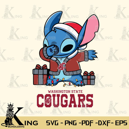 Washington State Cougars Stitch Merry Christmas Svg Eps Dxf Png File, Digital Download