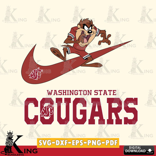 Washington State Cougars Taz Football Nike SVG file, Cut file  , Digital Download , Instant Download, Taz svg, NCAA svg