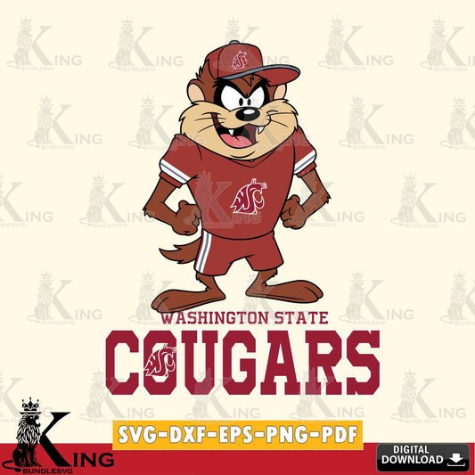Washington State Cougars Taz Standing Pose SVG file, Cut file  , Digital Download , Instant Download, Taz svg, NCAA svg