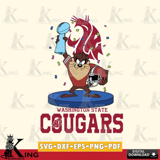 Washington State Cougars Taz Trophy Podium SVG file, Cut file  , Digital Download , Instant Download, Taz svg, NCAA svg