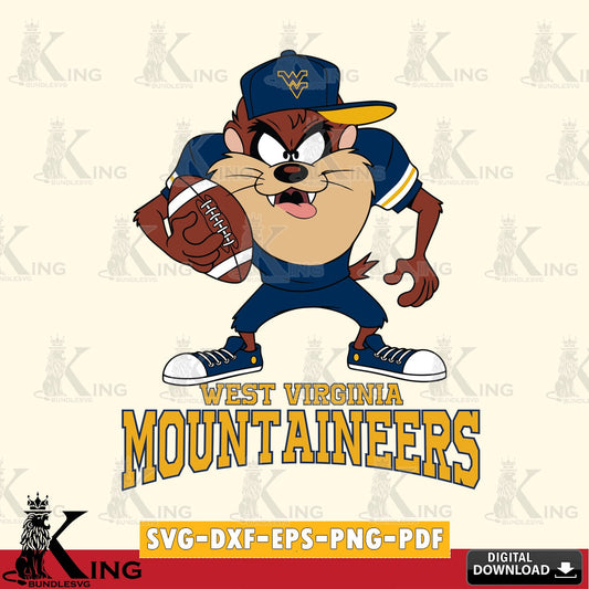 West Virginia Mountaineers Đồng phục bóng đá Taz SVG file, Cut file  , Digital Download , Instant Download, Taz svg, NCAA svg