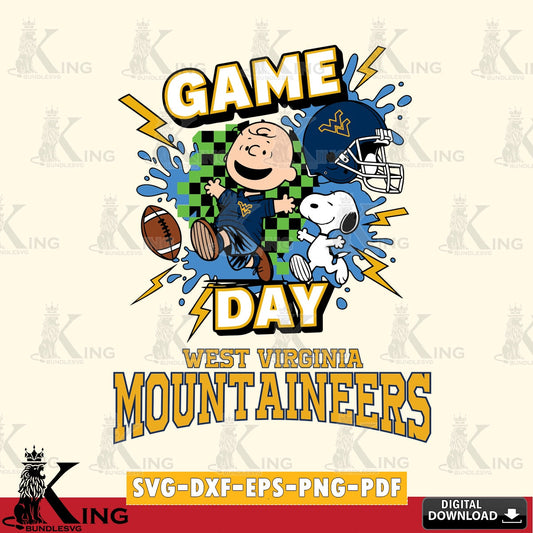 West Virginia Mountaineers Game Day Peanuts SVG, Cricut, Cut file  , Digital Download , Instant Download, Peanuts svg, NCAA svg, Football svg, Sport svg