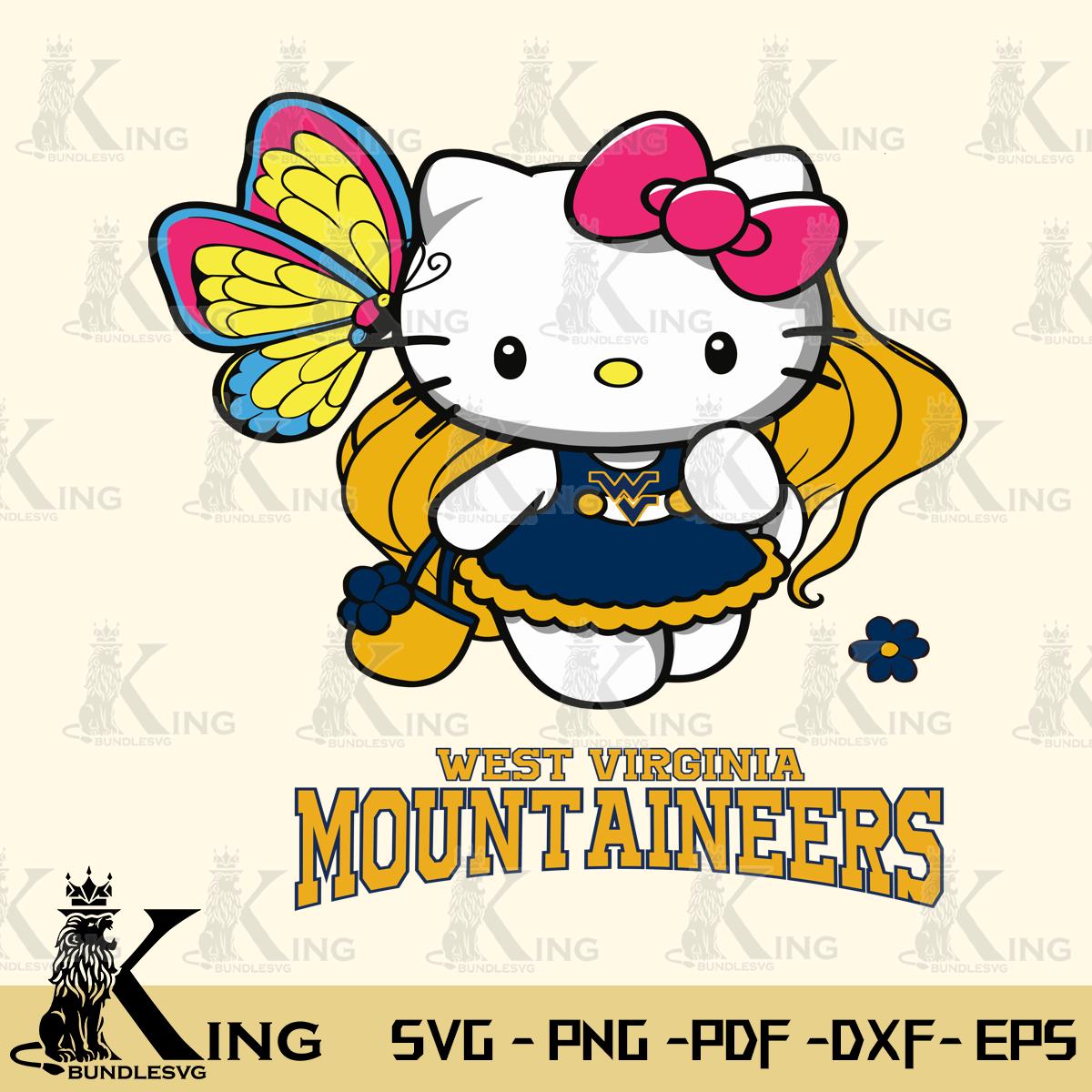 West Virginia Mountaineers Kitty Cartoon Svg Eps Dxf Png File, Digital Download