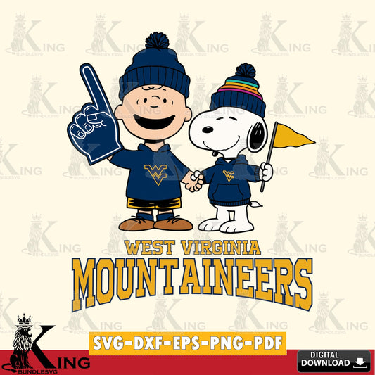 West Virginia Mountaineers Peanuts Fan Gear SVG, Cricut, Cut file  , Digital Download , Instant Download, Peanuts svg, NCAA svg, Football svg, Sport svg