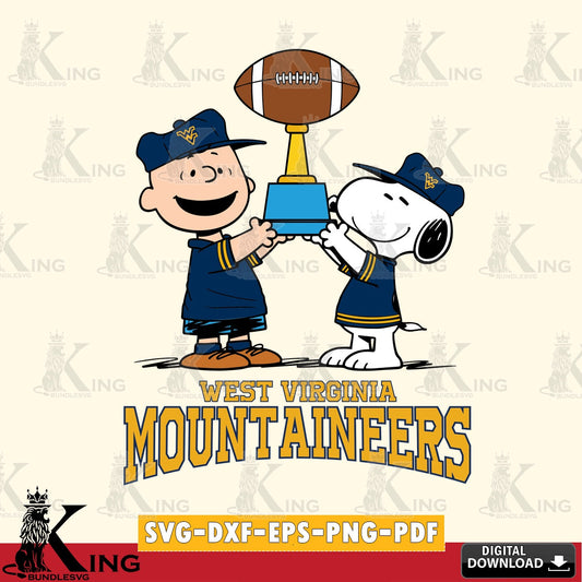 West Virginia Mountaineers Peanuts Football Trophy SVG, Cricut, Cut file  , Digital Download , Instant Download, Peanuts svg, NCAA svg, Football svg, Sport svg