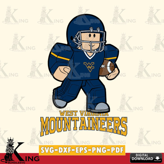 West Virginia Mountaineers Roblox Player Rugby SVG file , NCAA Cricut,  File cut , Digital Download , PDF File