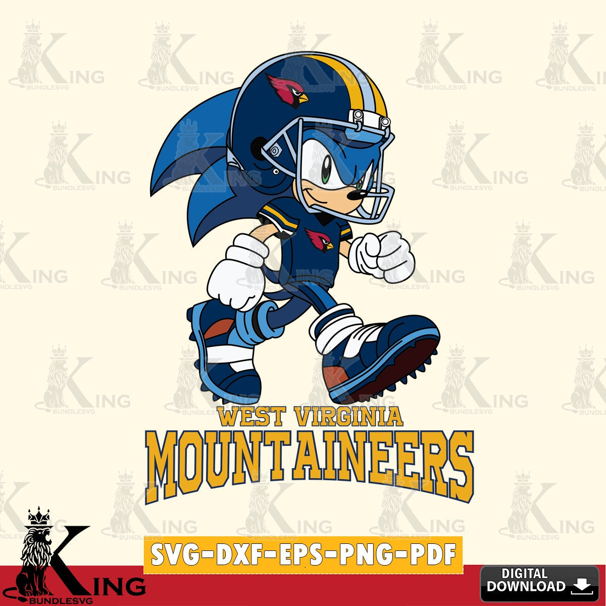 West Virginia Mountaineers Sonic Ready Football SVG file, Vector , Digital Download , PDF File , Instant Download