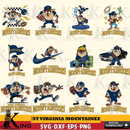 West Virginia Mountaineers Taz Football NCAA Bundle SVG file, Cut file  , Digital Download , Instant Download, Taz svg, NCAA svg