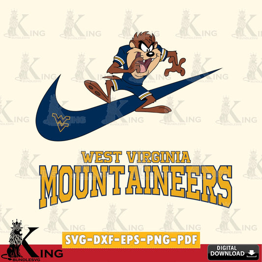 West Virginia Mountaineers Taz Football Nike SVG file, Cut file  , Digital Download , Instant Download, Taz svg, NCAA svg