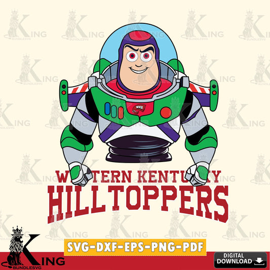 Detailed illustration of Western Kentucky Hilltoppers Buzz Lightyear football, a high-quality vector for DIY scrapbooking and
