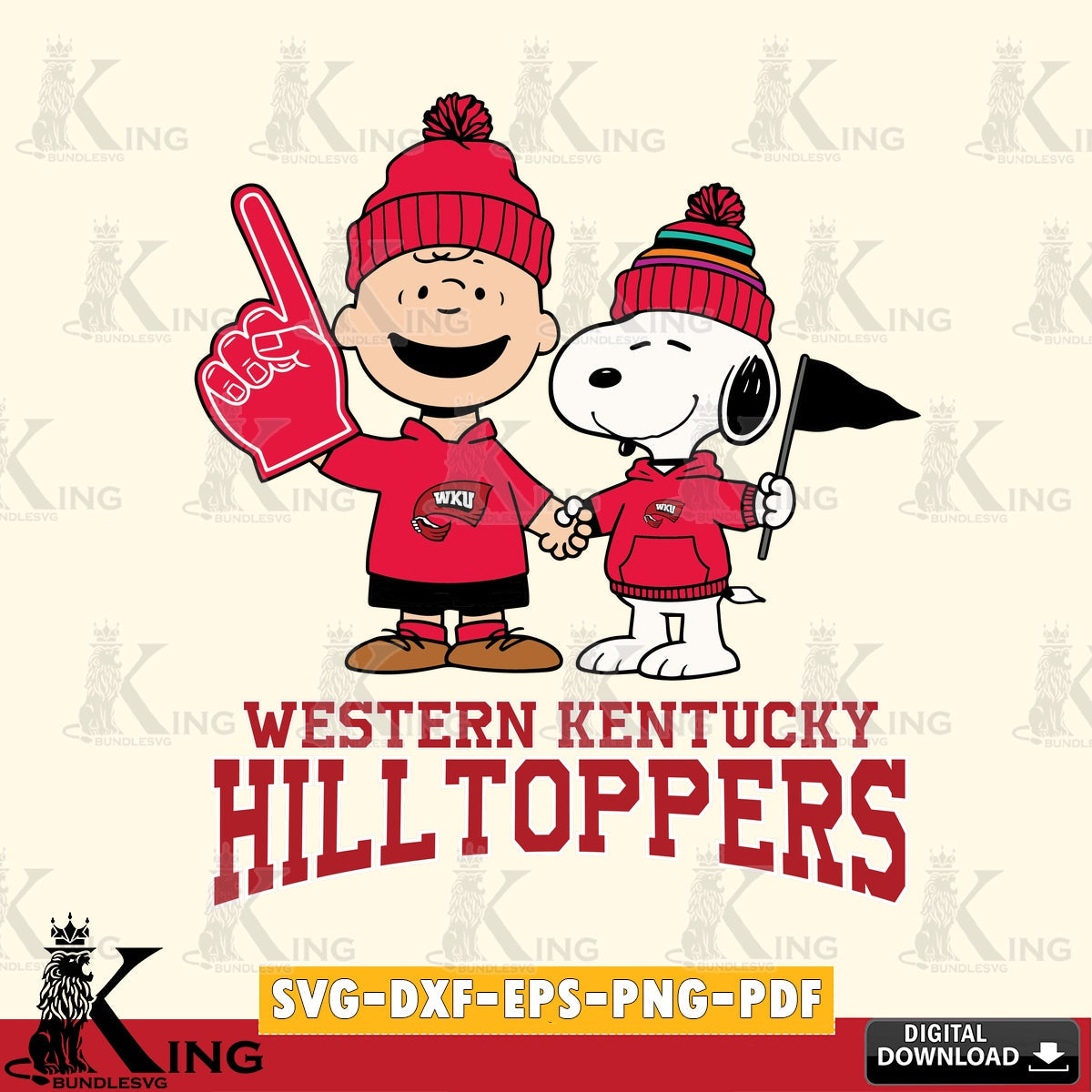 Western Kentucky Hilltoppers Peanuts Fan Gear SVG, Cricut, Cut file  , Digital Download , Instant Download, Peanuts svg, NCAA svg, Football svg, Sport svg