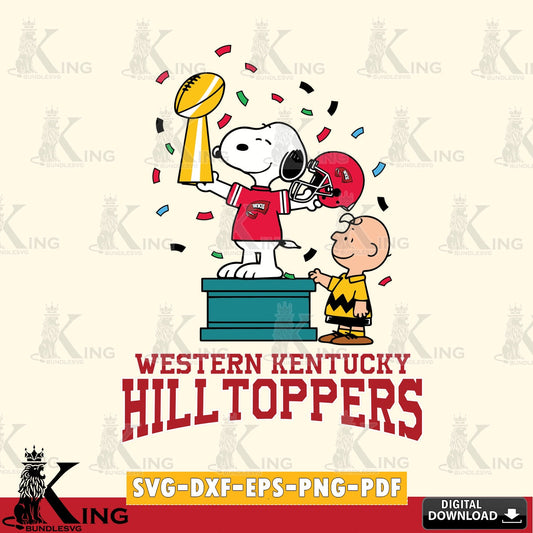 Western Kentucky Hilltoppers Peanuts Winner SVG, Cricut, Cut file  , Digital Download , Instant Download, Peanuts svg, NCAA svg, Football svg, Sport svg