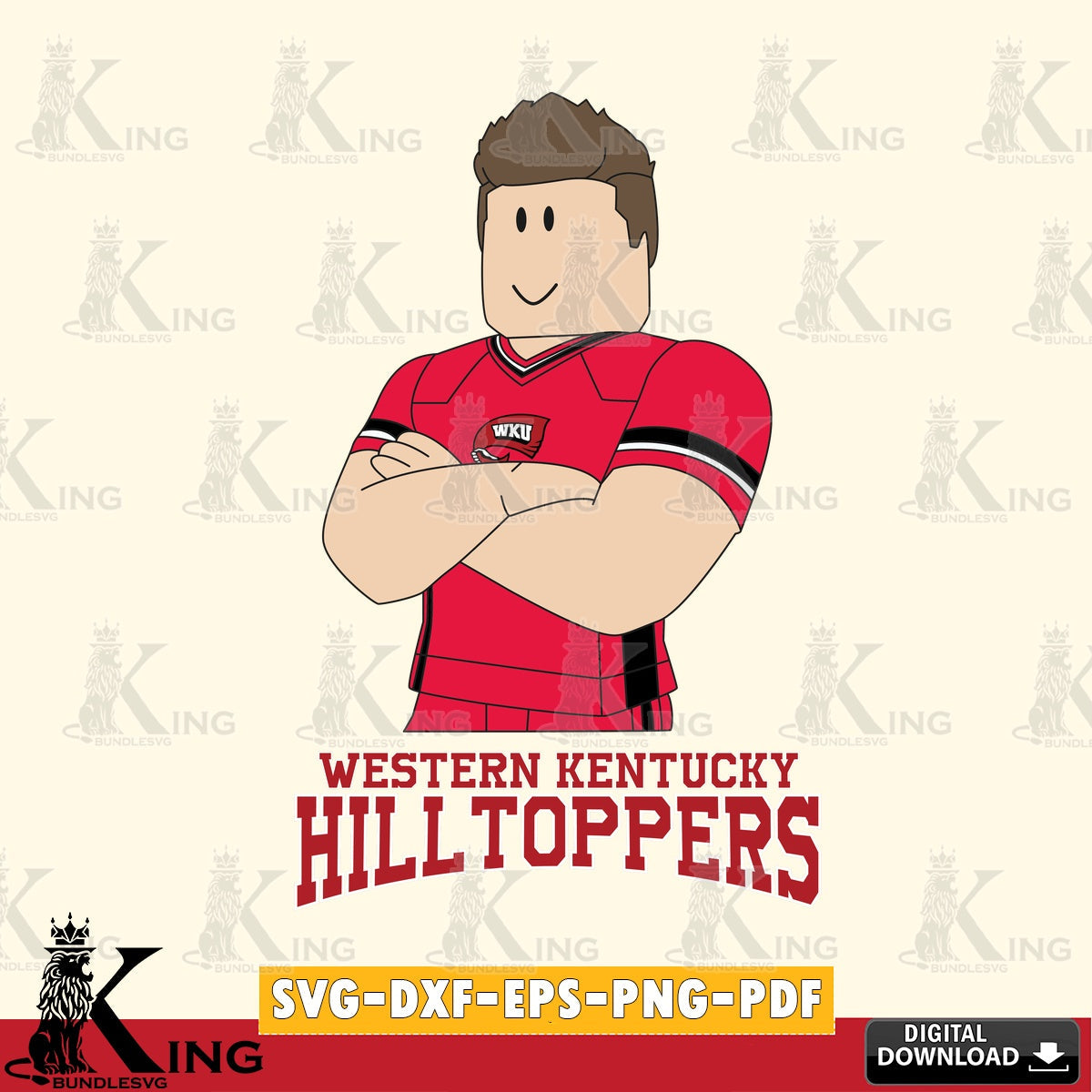 Western Kentucky Hilltoppers Roblox Football SVG file , NCAA Cricut,  File cut , Digital Download , PDF File